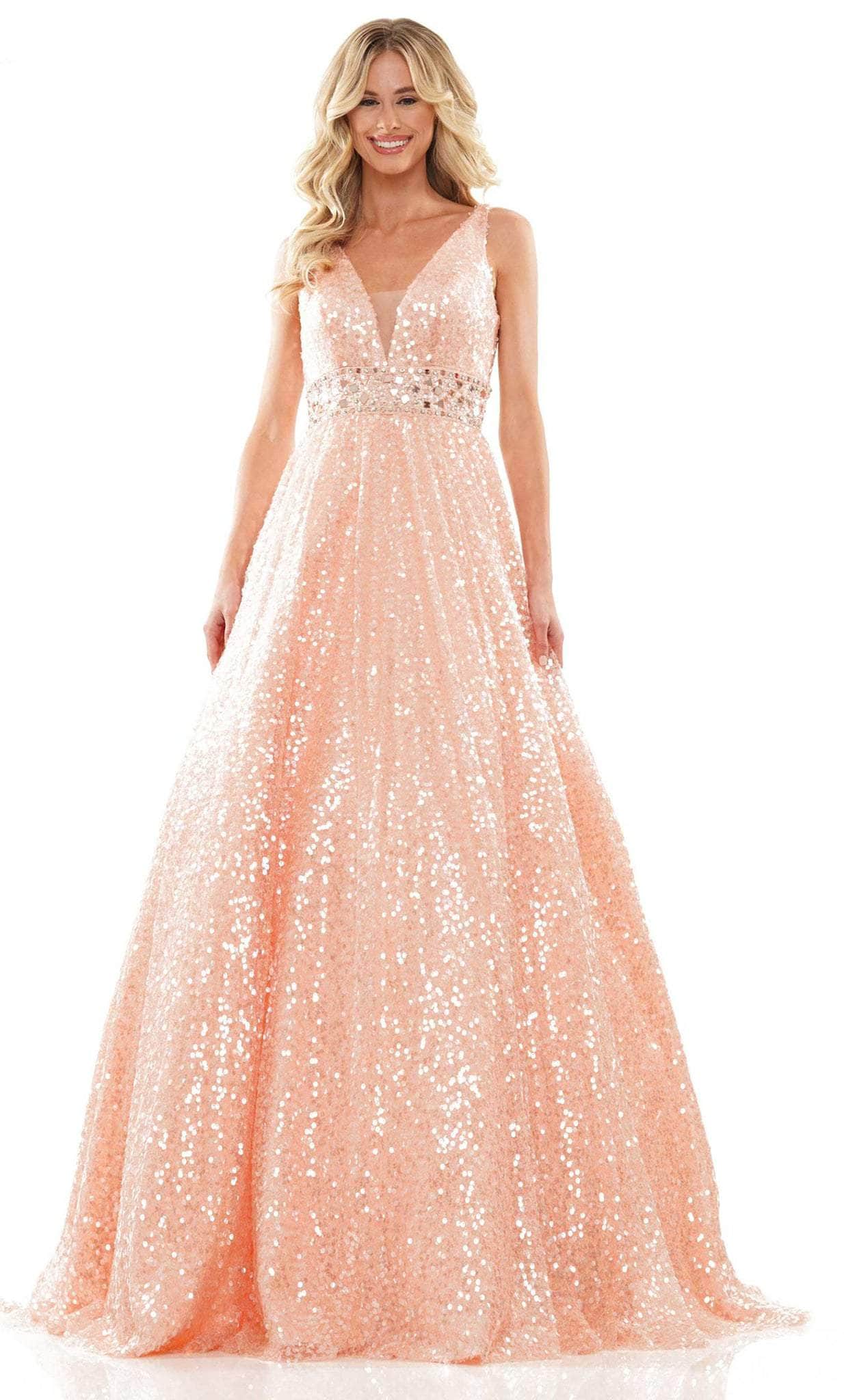 Colors Dress 2967 - Beaded Waist Gown
