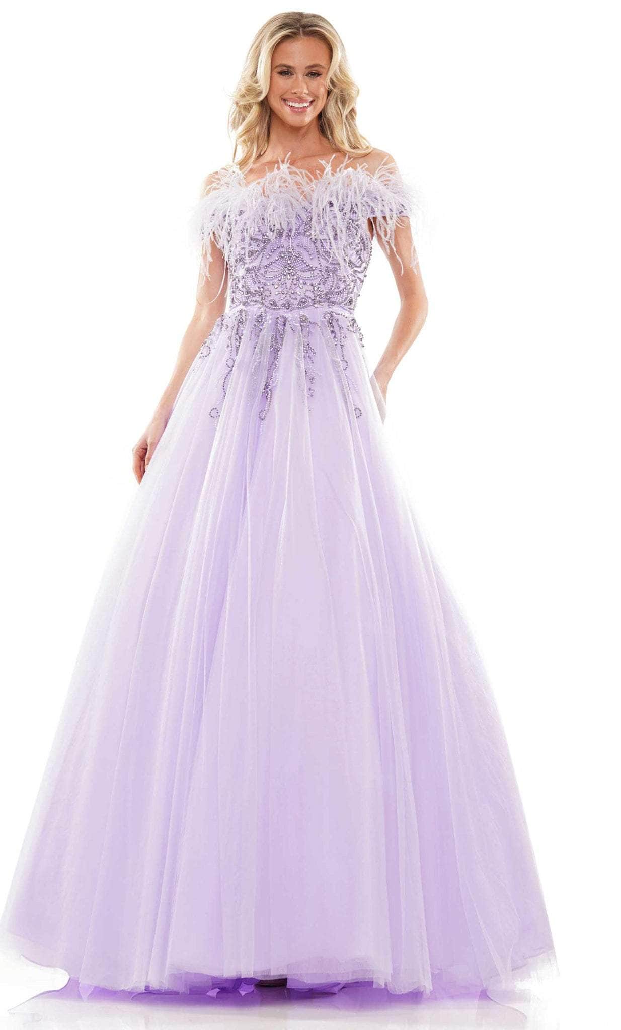 Colors Dress 2992 - Feathered Gown