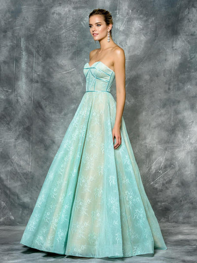 Colors Dress Banded Strapless Sweetheart Ballgown CCSALE 0 / Aqua