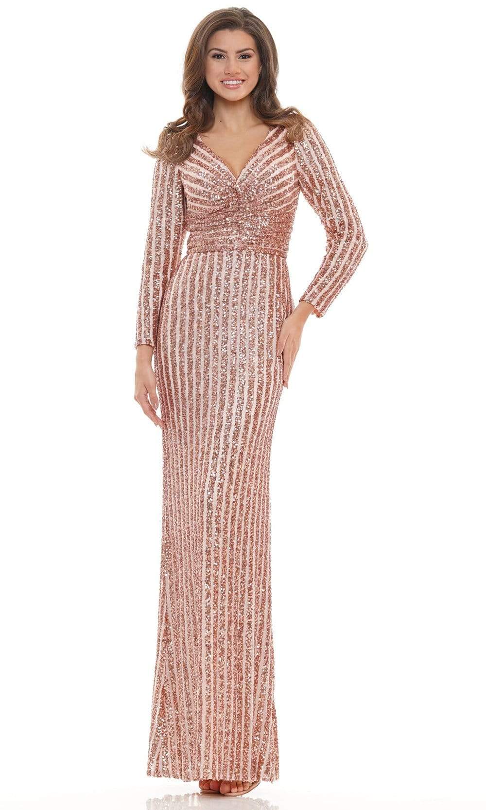 Colors Dress - Sequin Gown G1042SL In Pink