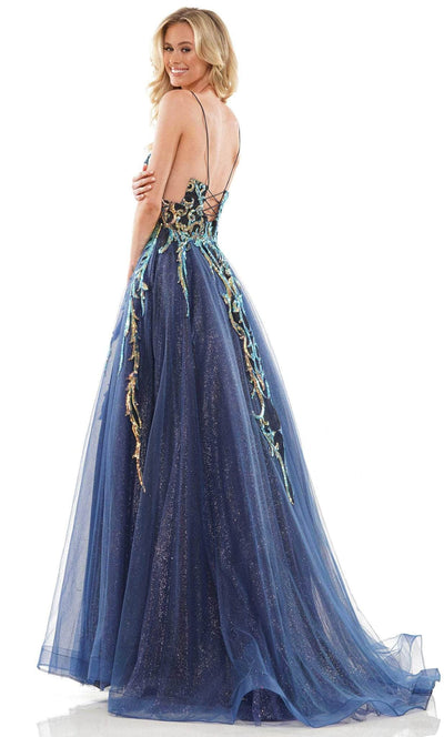 Colors Dress G1103 - V-Neck Semi-Ballgown 