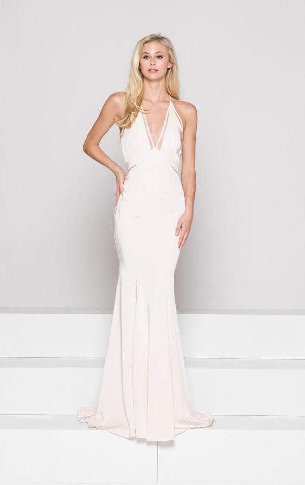 Colors Dress - Halter Neck Sheath Dress 1931 CCSALE 8 / Blush