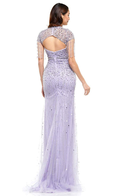 Colors Dress - J114 Beaded Jewel Dress with Slit Evening Dresses