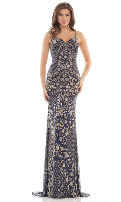 Colors Dress - K122 Lattice Embellished Evening Gown Prom Dresses 0 / Navy