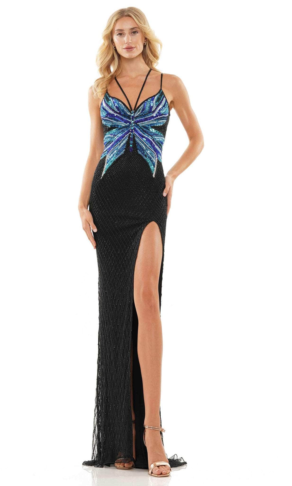 Colors Dress K153 - Sleeveless Butterfly Inspired Prom Dress Special Occasion Dress 0 / Black