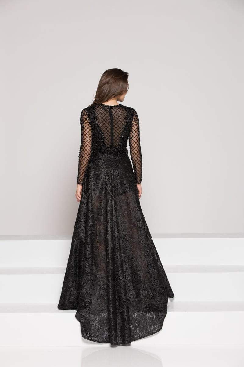 Colors Dress Long Sleeve Mesh Short Dress with Overskirt 1957 - 1 pc Black In Size 8 Available CCSALE 8 / Black