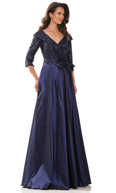 Colors Dress M317 - Quarter Sleeved Evening Dress Mother of the Bride Dresses 4 / Navy