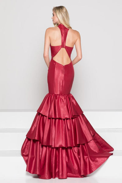 Colors Dress - Ruffled High Mermaid Dress 1882 - 2 pcs Wine In Size 8 and 1 pc Royal in Size 6 Available CCSALE