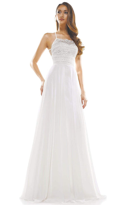 Colors Dress - Strappy Back A-Line Gown G889SC In White