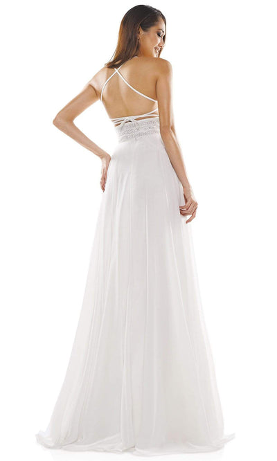 Colors Dress - Strappy Back A-Line Gown G889SC In White
