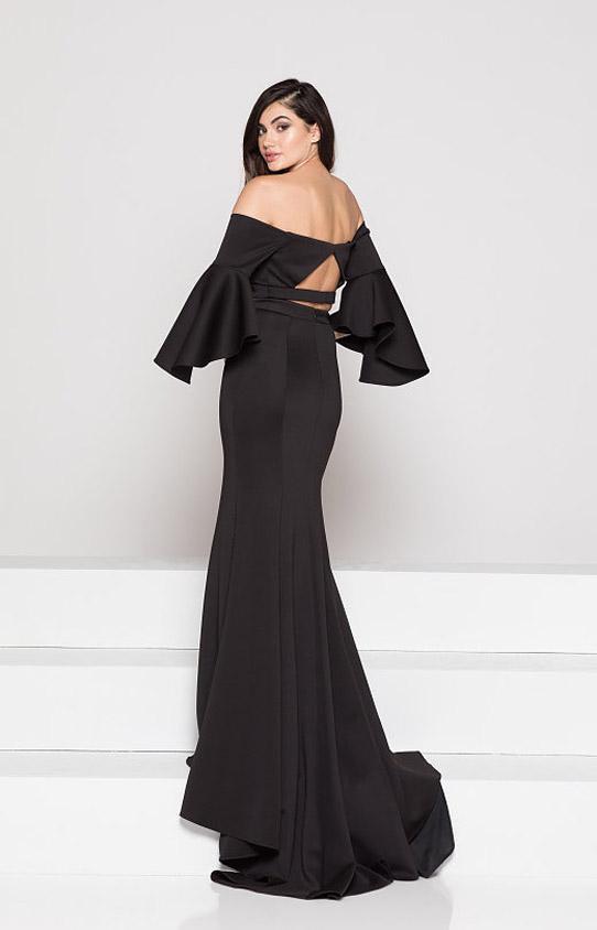 Colors Dress Two-Piece Off-Shoulder Flounce Gown 1928 CCSALE 12 / Royal