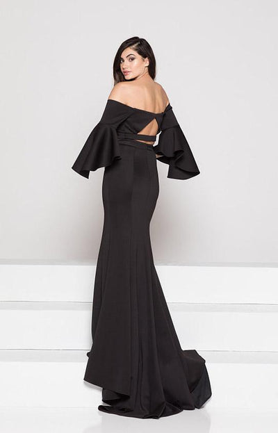 Colors Dress Two-Piece Off-Shoulder Flounce Gown 1928 CCSALE 12 / Royal