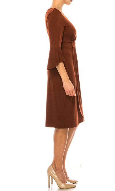 Connected Apparel T1317971 - Scoop Faux Wrap Cocktail Dress Special Occasion Dress