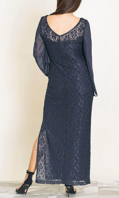 Connected Apparel TDD72172M1 - Bell Sleeve Lace Formal Gown Evening Dresses