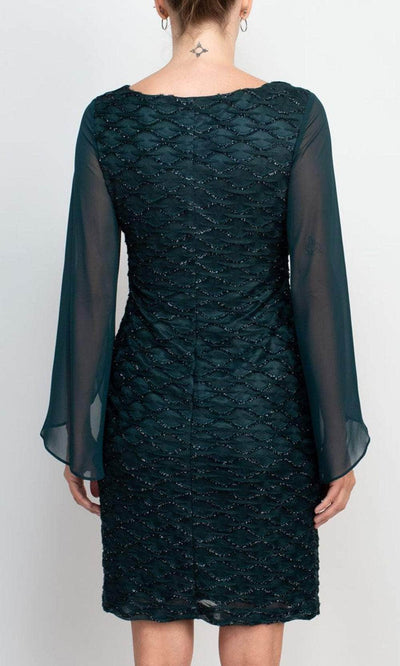 Connected Apparel TKH40606M1 - Split Sleeve Fitted Formal Dress Cocktail Dresses