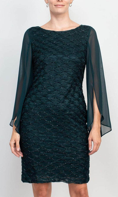 Connected Apparel TKH40606M1 - Split Sleeve Fitted Formal Dress Cocktail Dresses