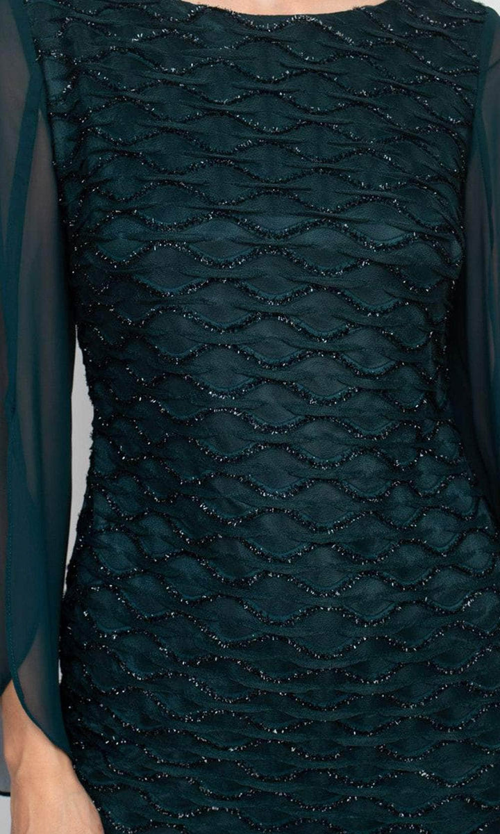 Connected Apparel TKH40606M1 - Knee-Length Chiffon Sheath Dress
