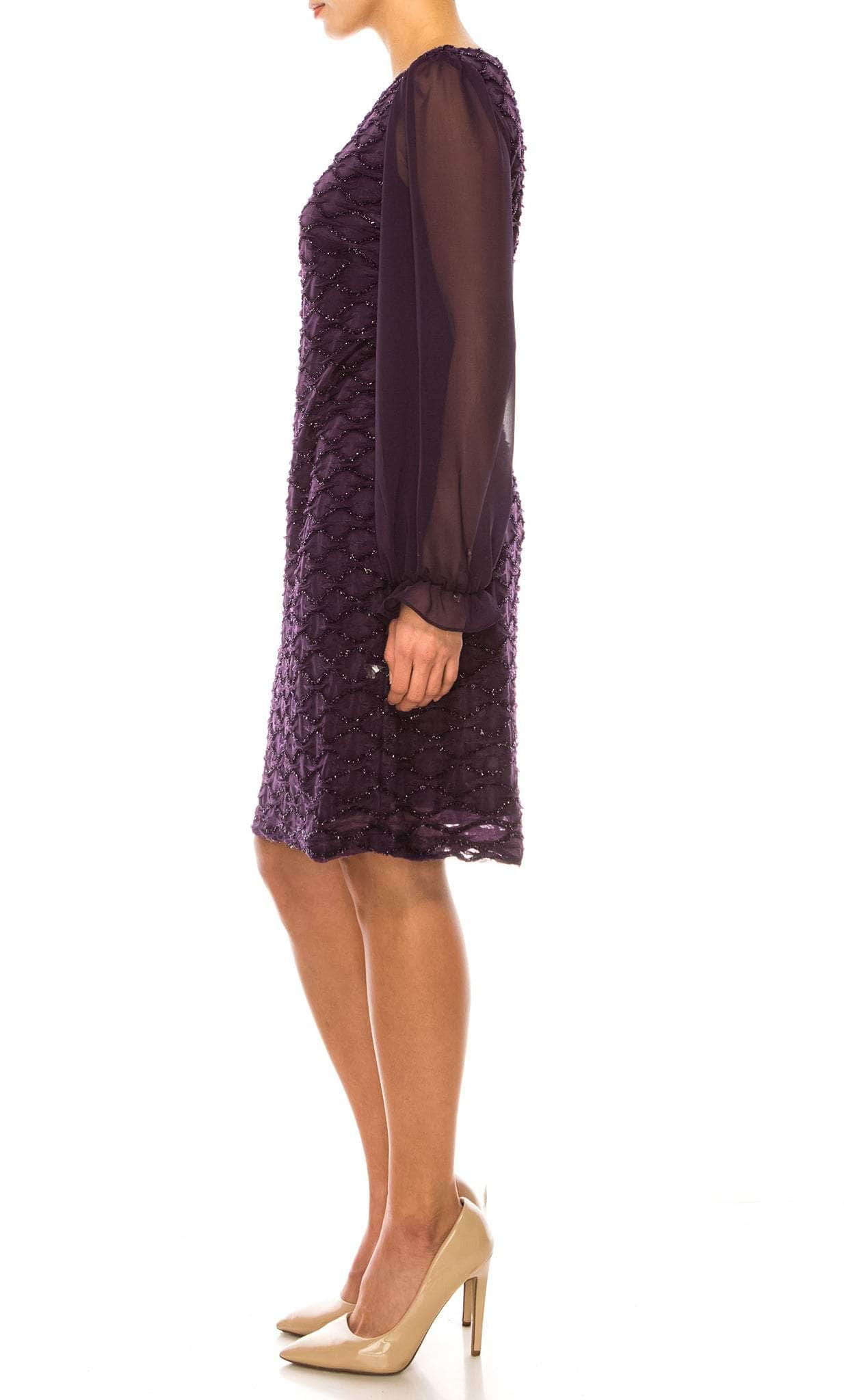 connected apparel lace sheath dress Connected Flutter-Sleeve Embellished Lace Dress
