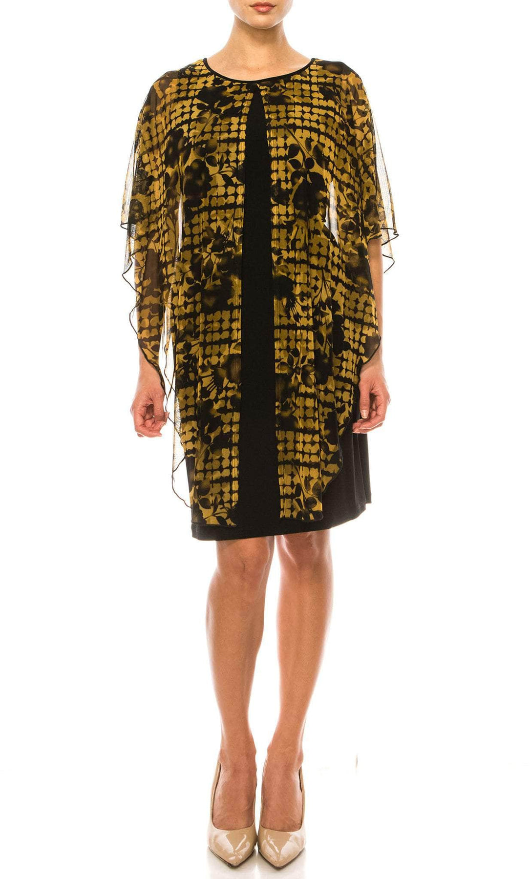 Connected Apparel TXH87472 - Scoop Neck Floral Sheath Dress Connected Apparel TXH87472 - Scoop Neck Floral Sheath Dress