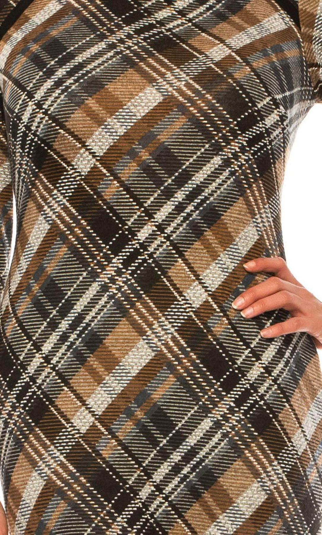 Connected Apparel TXN27568 - Plaid Print Short Dress Connected Apparel TXN27568 - Plaid Print Short Dress