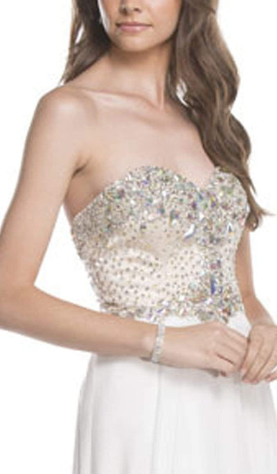 Crystal Embellished Evening A-Line Dress Prom Dresses