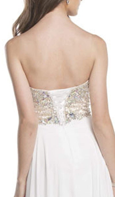 Crystal Embellished Evening A-Line Dress Prom Dresses