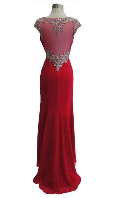 Crystal Embellished Fitted Evening Dress Dress