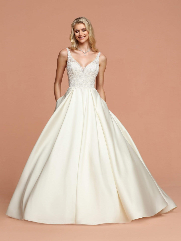 Da Vinci Bridal - Beaded Sleeveless Bridal Gown 50580 In White