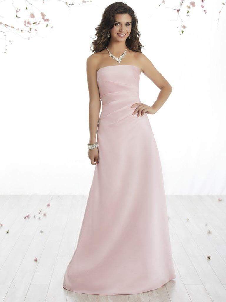 Damas - 52420 Strapless Pleated A-line Dress With Lace Up Back Special Occasion Dress XS / Pima Pink