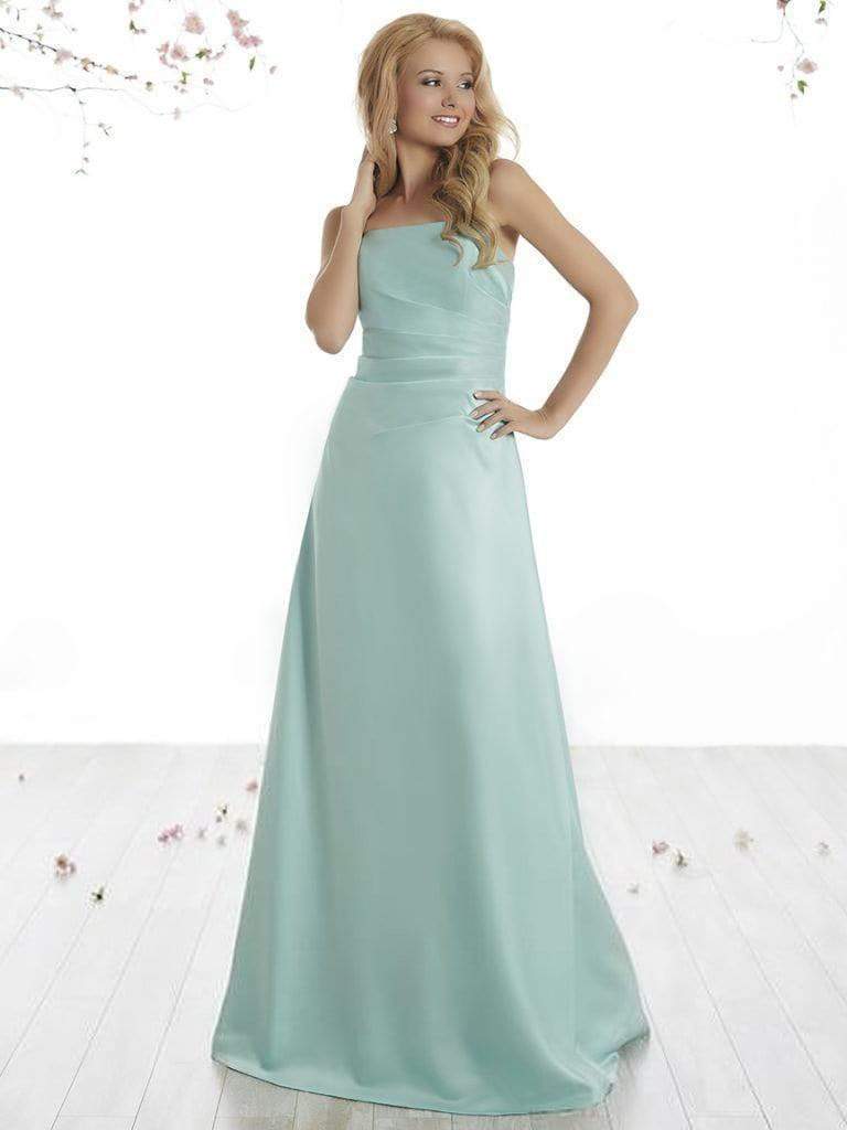 Damas - 52420 Strapless Pleated A-line Dress With Lace Up Back Special Occasion Dress XS / Waterdance
