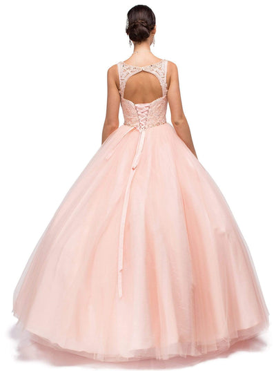 Dancing Queen - 1161 V-Neck Beaded Lace Quinceanera Ball Gown Special Occasion Dress