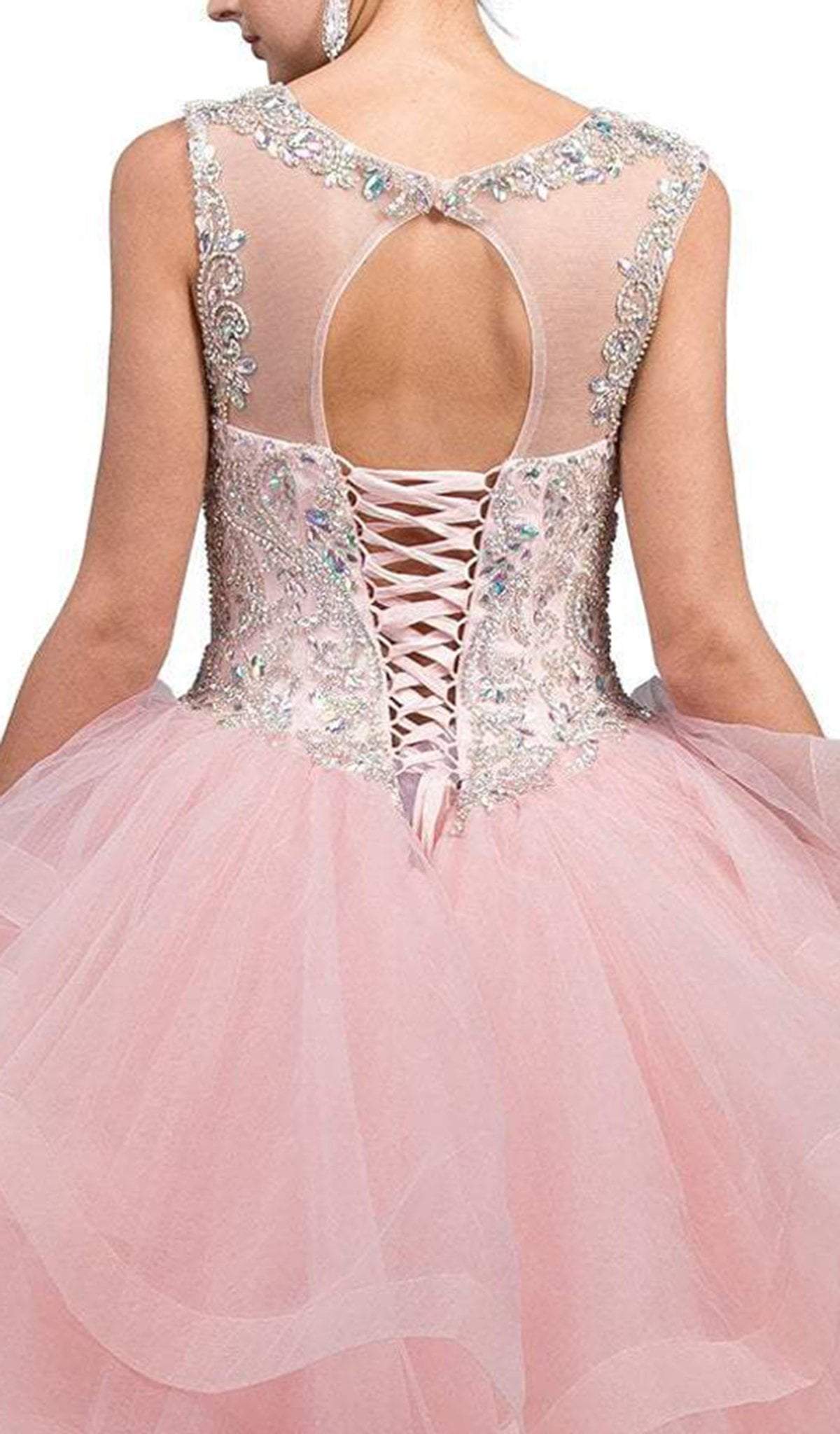 Dancing Queen - 1214 Crystal Embellished Ruffled Quinceanera Gown Special Occasion Dress