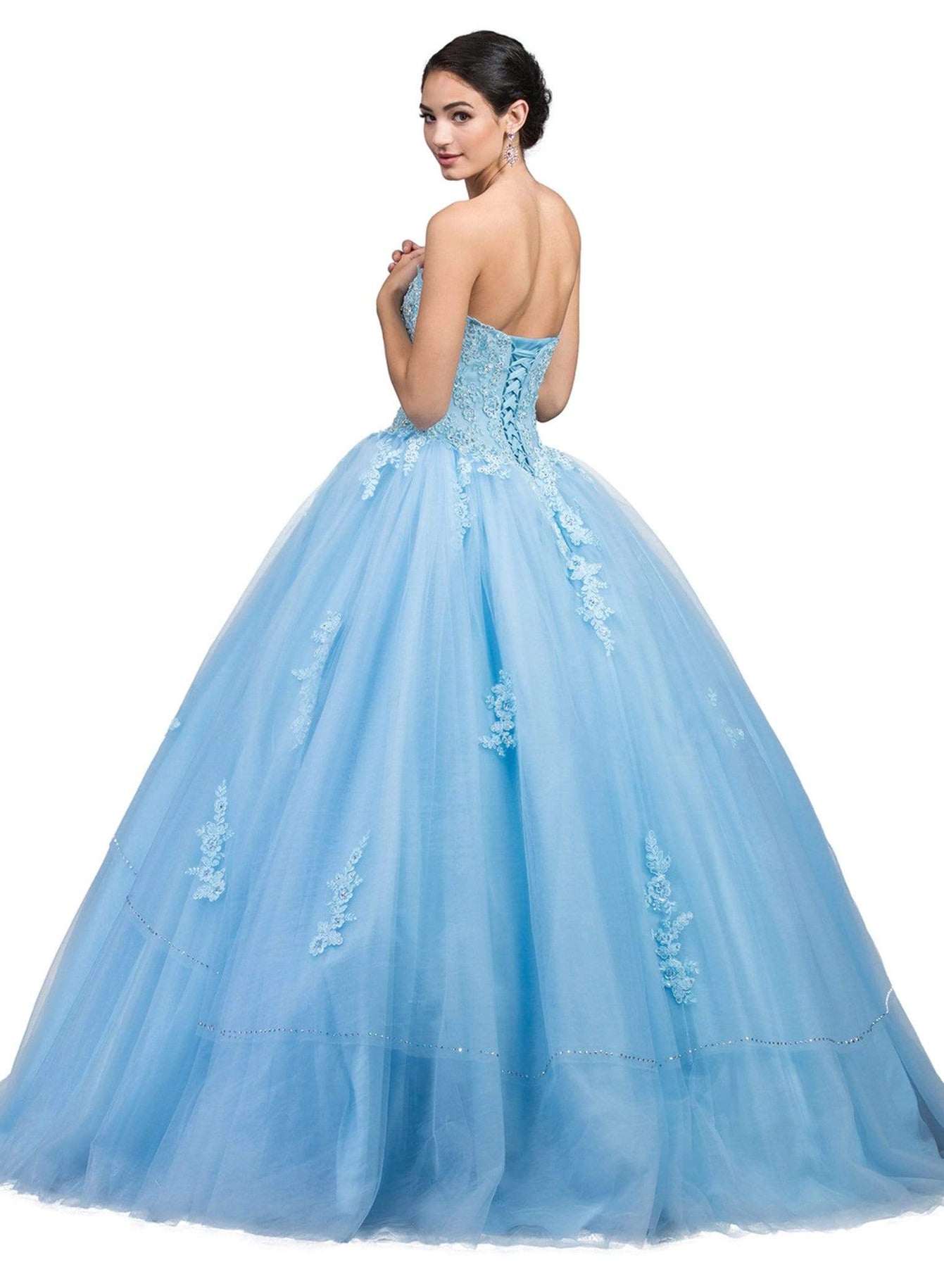 Dancing Queen - 1224 Strapless Sweetheart Lace-up Back Ballgown Special Occasion Dress