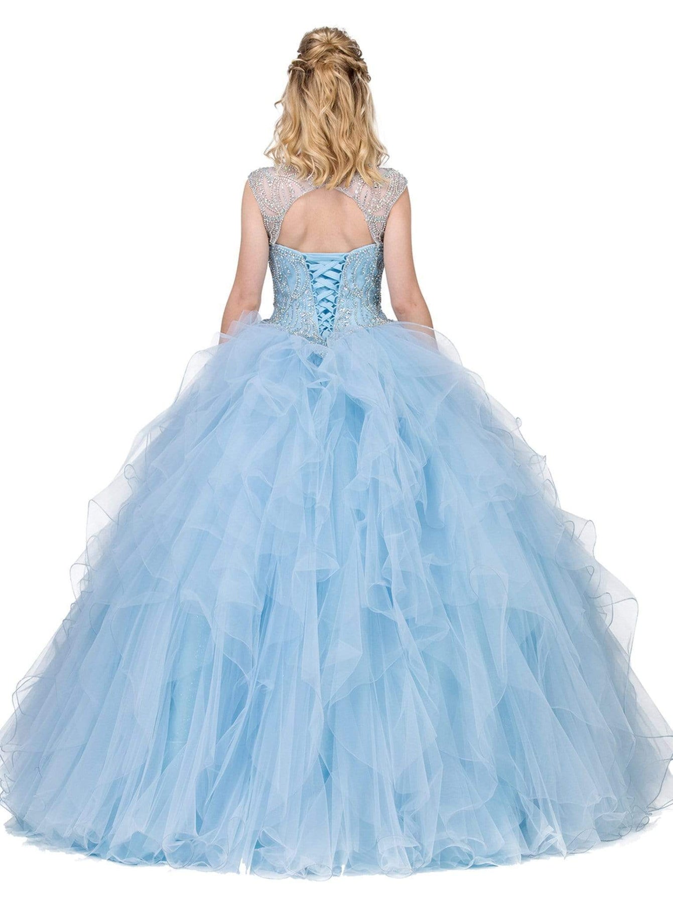 Dancing Queen - 1272 Beaded Sweetheart Ruffled Quinceanera Gown Special Occasion Dress