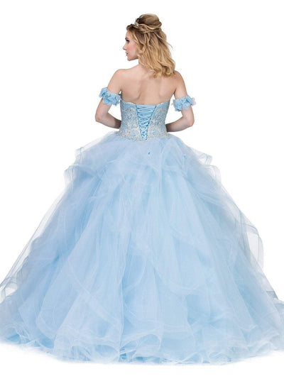 Dancing Queen - 1301 Embellished Sweetheart Ruffled Ballgown Special Occasion Dress