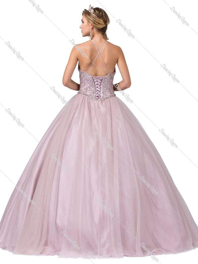 Dancing Queen - 1340 Embellished Halter Ballgown Special Occasion Dress