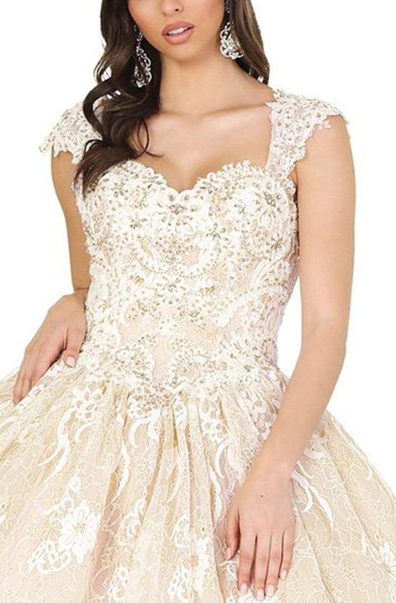 Dancing Queen - 1408 Lace Embellished Sweetheart Quinceanera Gown Quinceanera Dresses