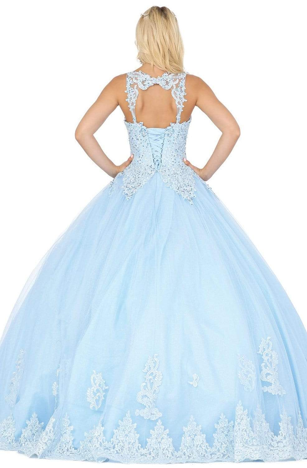 Dancing Queen - 1411 Embroidered Sweetheart Bodice Ballgown Quinceanera Dresses