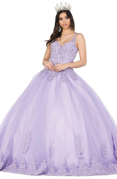 Dancing Queen - 1411 Embroidered Sweetheart Bodice Ballgown Quinceanera Dresses XS / Lilac