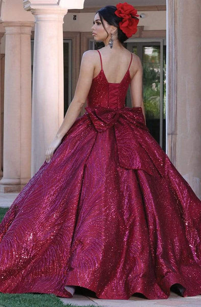 Dancing Queen - 1447 Appliqued Bow Accented Back Ballgown Ball Gowns