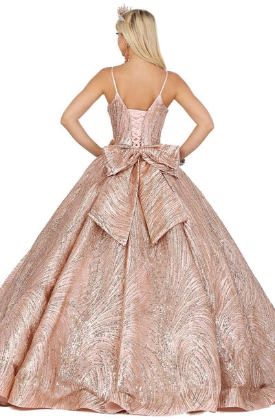 Dancing Queen - 1447 Appliqued Bow Accented Back Ballgown Ball Gowns
