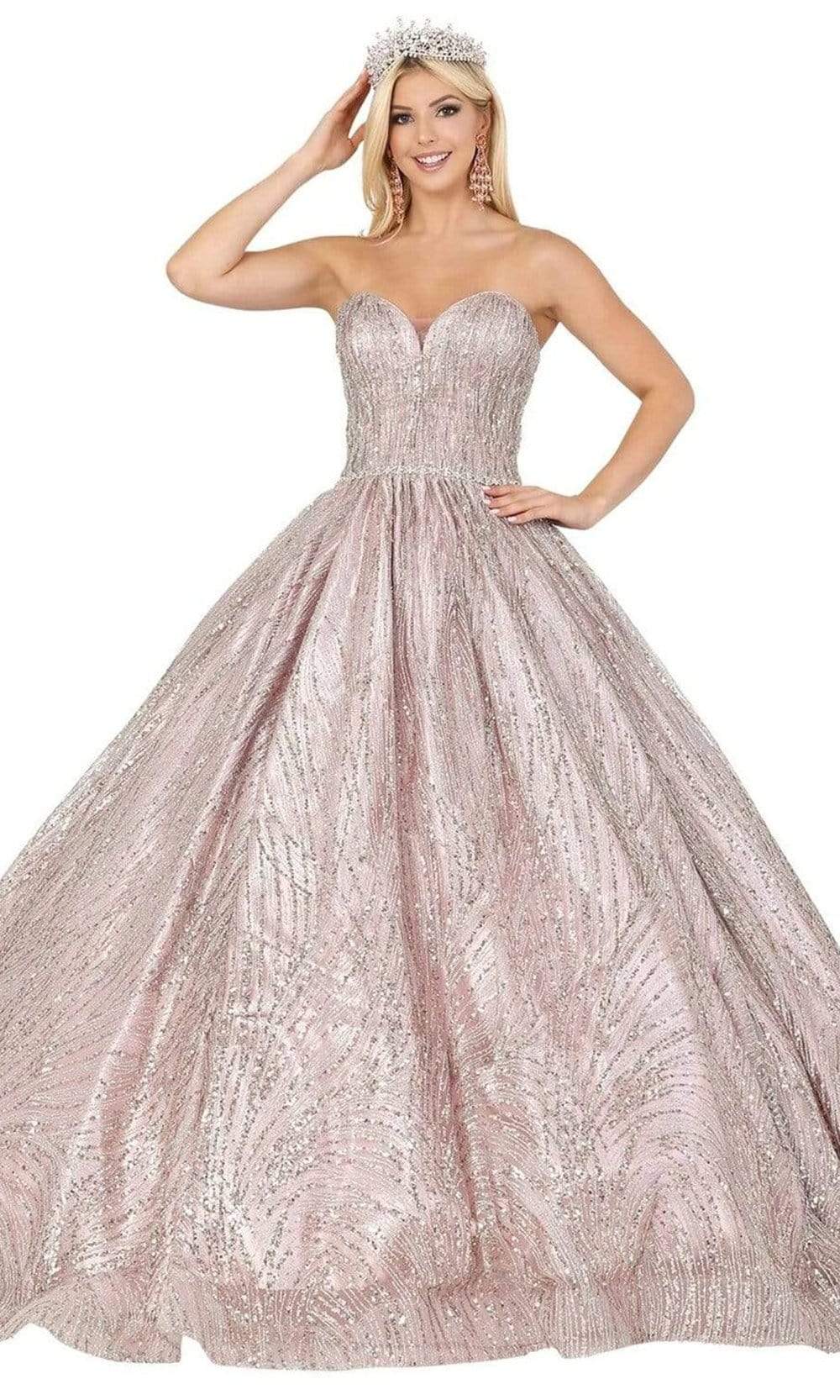Dancing Queen - 1453 Embellished Strapless Sweetheart Ballgown Quinceanera Dresses
