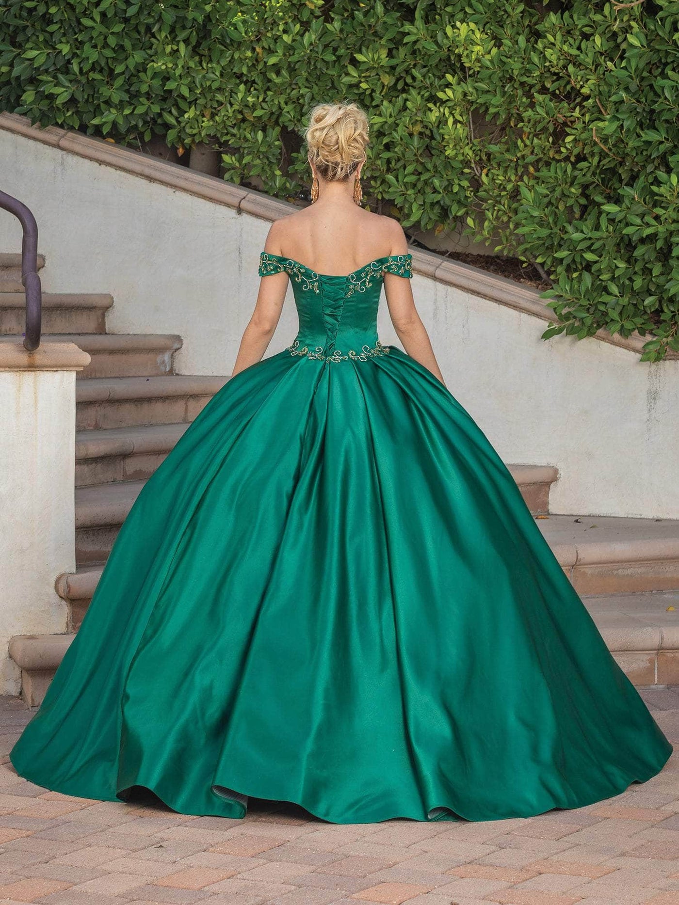 Dancing Queen 1466 - Beaded Off Shoulder Quinceanera Ballgown Special Occasion Dress