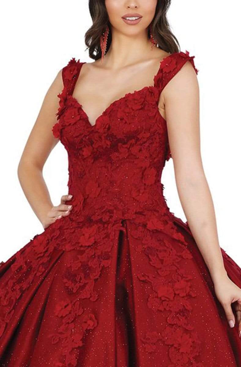 Dancing Queen - 1501 Floral Appliqued Corset Ballgown Sweet 16 Dresses