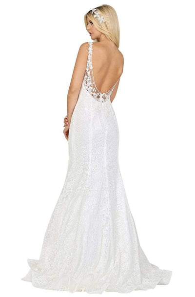 Dancing Queen - 151 Lace V-neck Mermaid Dress With Train Wedding Dresses