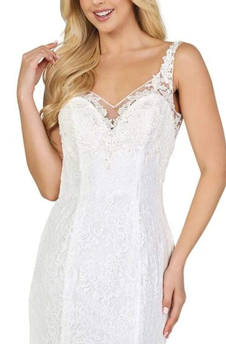 Dancing Queen - 151 Lace V-neck Mermaid Dress With Train Wedding Dresses