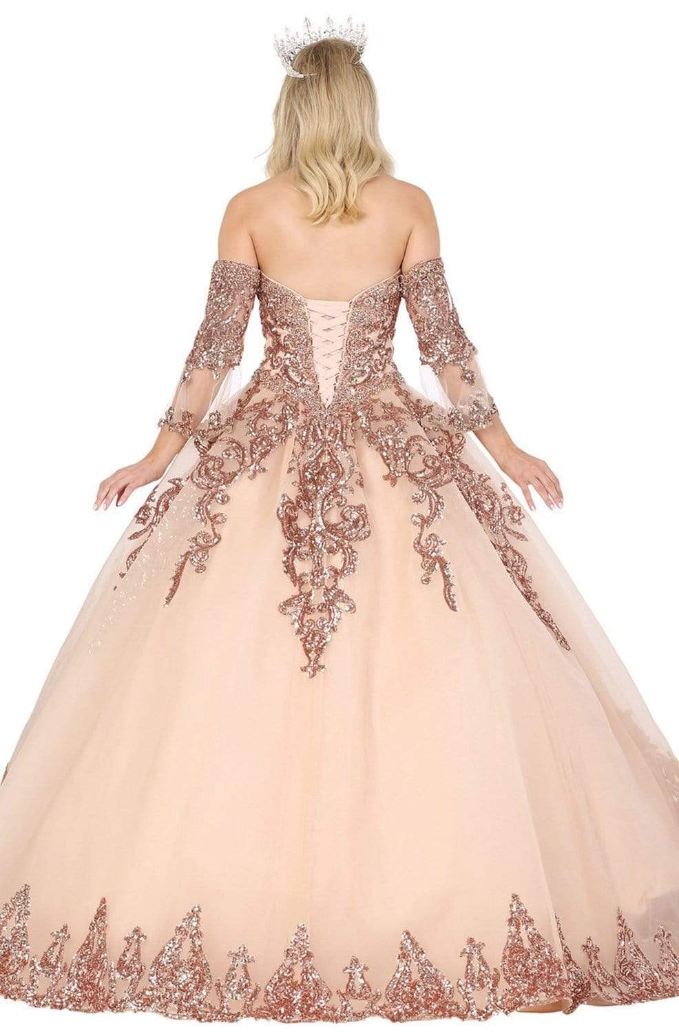 Dancing Queen - 1512 Embellished Strapless Sweetheart Ballgown Quinceanera Dresses