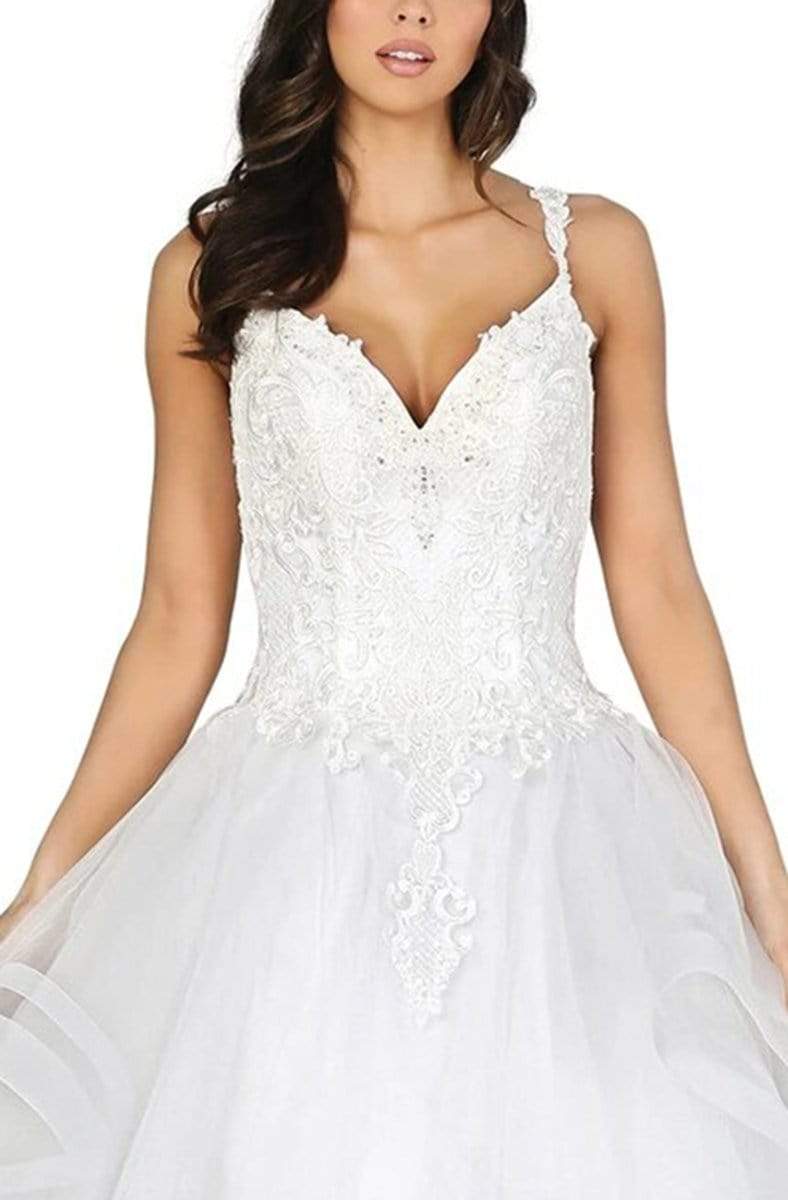 Dancing Queen - 152 Lace Plunging V-neck Ballgown Wedding Dresses