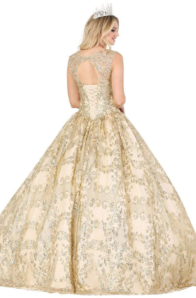 Dancing Queen - 1523 Embroidered Bateau Pleated Ballgown Quinceanera Dresses