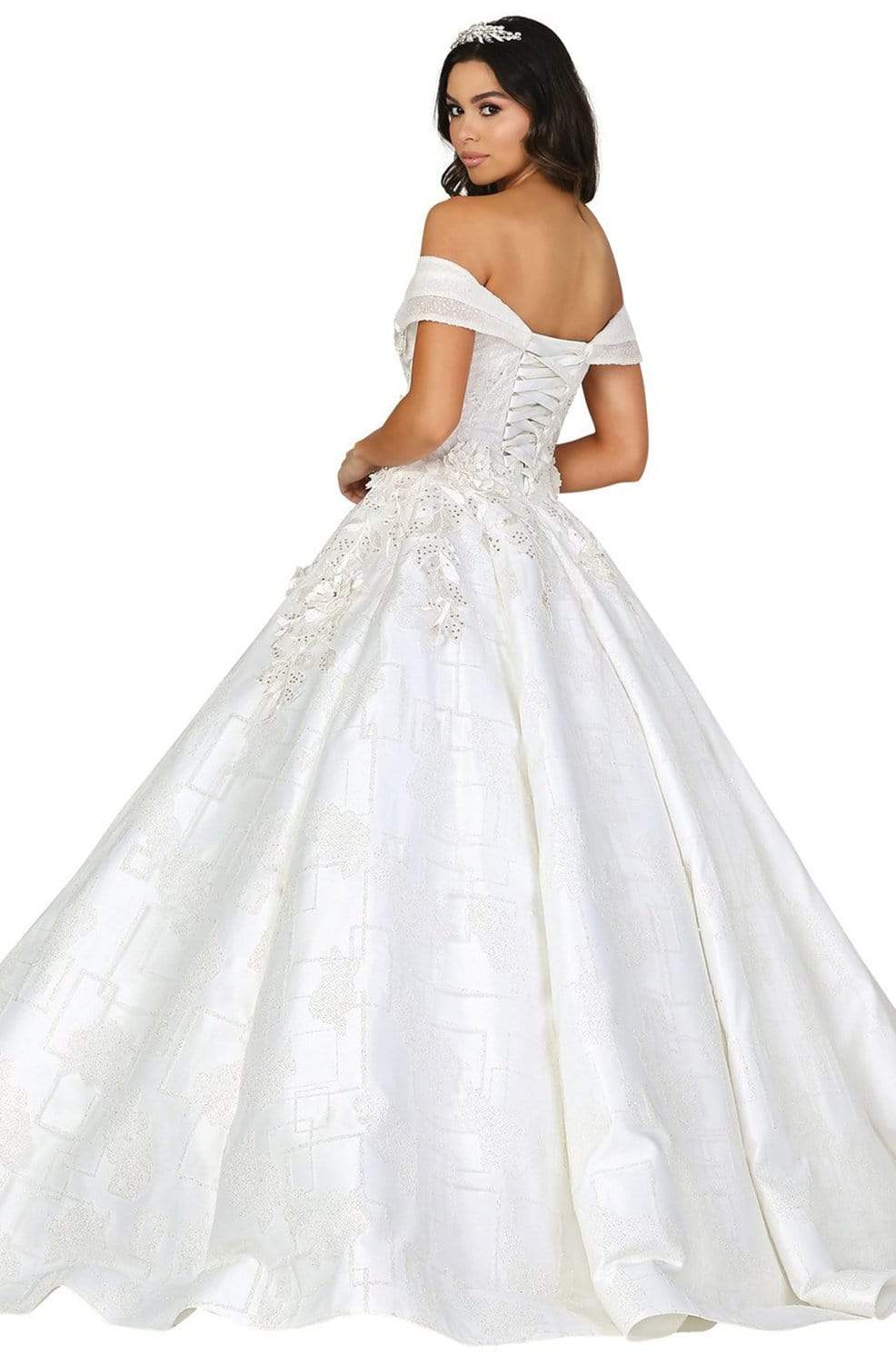 Dancing Queen - 153 Embellished Off-Shoulder Ballgown With Train Wedding Dresses